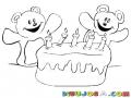 Dibujo De Pastel De 5 Anos Para Pintar Y Colorear Pastelito Con Cinco Velitas