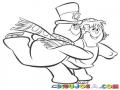 Dibujo De Frosty Patinando Con Su Novia Para Colorear