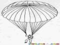 Dibujo De Paracaidista Suspendido En Alas De Seda Para Pintar Y Colorear