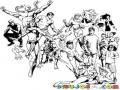 Dibujo De Varios Super Heroes Para Colorear