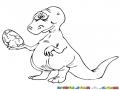 Dinosaurio Con Un Huevo Para Pintar Y Colorear Dinosauria Futura Mama Preocupada