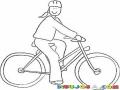 Dibujo De Mujer En Bicicleta Para Pintar Y Colorar A Mama En Cicle