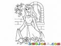 Dibujo De Princesa En Su Jardin Para Pintar Y Colorear