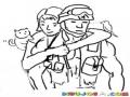 La Novia Del Soldado Dibujo De Un Soldado Abrazado Por Su Novia Con Un Gatito Y Un Periquito Para Pintar Y Colorear