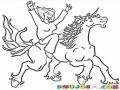 Dibujo De Mujer Cabalgando Un Unicornio Para Pintar Y Colorear