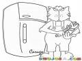 Tecnico En Refrigeradoras Dibujo De Gato Experto En Refrigeracion Para Pintar Y Colorear