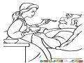 Dibujo De Abuelito Enfermo Cuidado Por Una Linda Enfermera Para Pintar Y Colorear