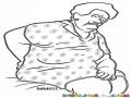 Dolor Lumbar Dibujo De Abuelita Con Dolor De Espalda Para Pintar Y Colorear