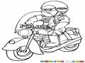 Dibujo De Policia En Moto Para Pintar Y Colorear