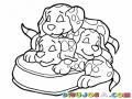 Dibujo De Tres Perritos Dalmatas Para Pintar Y Colorear