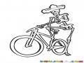 La Muerte En Bicicleta Para Pintar Y Colorear Dibujo De Calavera En Cicle