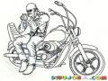 Dibujo De Motorista En Harley Davidson Para Pintar Y Colorear