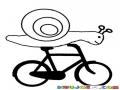 Dibujo De Caracol En Bicicleta Para Llegar Mas Rapido