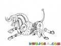 Dibujo De Caballo Robot Con Cuernos De Toro Para Pintar Y Colorear