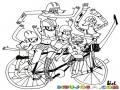 Dibujo De 6 Mujeres En Una Bicicleta Para Pintar Y Colorear