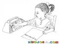 Dibujo De Una Negrita Escuchando La Radio Y Escribiendo Una Carta Para Pintar Y Colorear