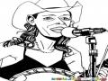 Dibujo De Vaquera Cantante Para Pintar Y Colorear Mujer Cantando Musica Country