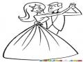 Dibujo De Pareja Bailando En Fiesta De Gala Y Glamourosa Con Traje De Etiqueta Y Vestido De Gala Para Pintar Y Colorear Esposos Elegantes