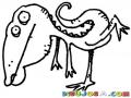 Dibujo De Dinosaurio Parado En Una Pata Para Pintar Y Colorear