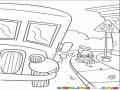 Dibujo De Parada De Bus Para Pintar Y Colorear
