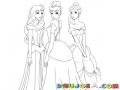 Dibujo De Tres Princesas Para Pintar Y Colorear