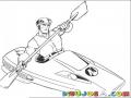 Dibujo De Hombre Remando En Cayak Moderno Para Pintar Y Colorear Canoa Con Chasis De Waverunner