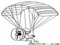 Dibujo De Paracaidas Con Helice Para Pintar Y Colorear Paracaidista Con Motor