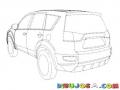Dibujo De Camioneta Mitsubishi Outlander Punteada Para Pintar Y Colorear