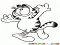 Dibujo De Garfield Bailando Valet Para Pintar Y Colorear