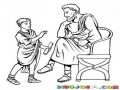 Dibujo De Pilato Con Su Hijo Para Pintar Y Colorear
