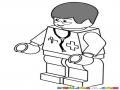 Dibujo De Muneco Medico Doctor De Juguetes De Lego Para Pintar Y Colorear