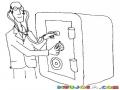 Como Abrir Una Caja Fuerte Con Un Estetoscopio Dibujo Explicativo Para Pintar Y Colorear