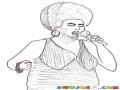 Dibujo De Mujer Morena Gorda Morocha Cantando Para Pintar Y Colorear