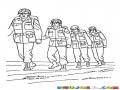 Dibujo De Soldados Caminando Para Pintar Y Colorear