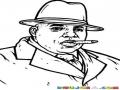 Dibujo De Detective Fumando Un Puro Para Pintar Y Colorear