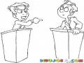 Dibujo De Debate De Politicos Para Pintar Y Colorear