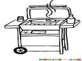 Dibujo De Cocineta De Gas Para Pintar Y Colorear Parilla De Carne Asada Electrica
