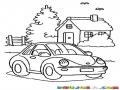 Dibujo De Carro Y Casa Para Pintar Y Colorear