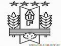 Colorear Logo AUF de Uruguay Asociacion Uruguaya de Futbol