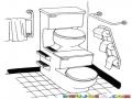 Losa Sanitaria De Bano Dibujo De Dos Sanitarios Juntos Para Pintar Y Colorear Retretes Unidos Torre De Tasas De Bano Toilette