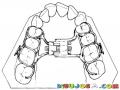 Frenos Dentales Dibujo De Dentadura Con Brackets Internos Para Pintar Y Colorear Correcion Dental