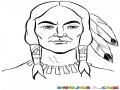 Dibujo De Indio Nativo Americano Piel Roja Para Pintar Y Colorear