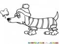 Dibujo De Perro Resfriado Con Gripe Para Pintar Y Colorear