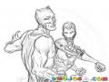 Dibujo De Ironman Peleando Para Pintar Y Colorear