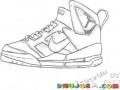 Tennis Air Jordan Nike Para Pintar Y Colorear Dibujo D Eun Tenis Jordan