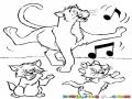 Dibujo De Gatos Bailando Para Pintar Y Colorear
