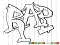 Rap Grafitti Dibujo De La Palabra Rap Con Letras De Cholo En Grafiti Para Pintar Y Colorear