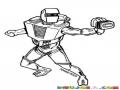Dibujo De Robot Con Pistola De Rayo Laser Para Pintar Y Colorear