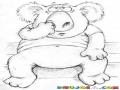 Dibujo De Oso Koala Escarolenadose La Nariz Y Comiendo Mocos Para Pintar Y Colorear