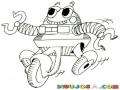 Dibujo De Robot Con Llantas Para Pintar Y Colorear